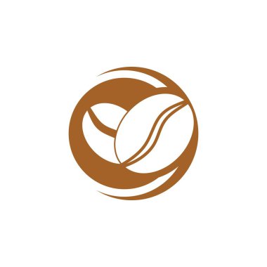 kahve çekirdeği simgesi vektör çizimi şablonu