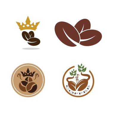 kahve çekirdeği simgesi vektör çizimi şablonu