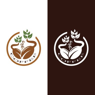 kahve çekirdeği simgesi vektör çizimi şablonu