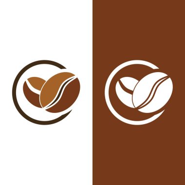 kahve çekirdeği simgesi vektör çizimi şablonu