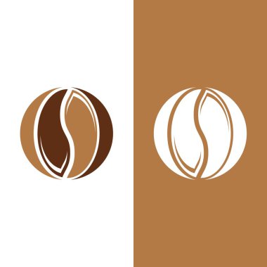 kahve çekirdeği simgesi vektör çizimi şablonu