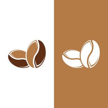 kahve çekirdeği simgesi vektör çizimi şablonu