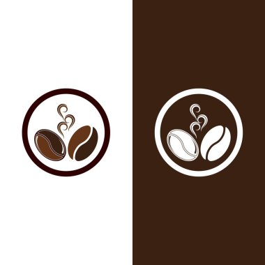 kahve çekirdeği simgesi vektör çizimi şablonu