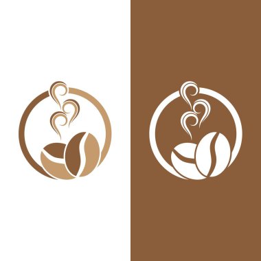 kahve çekirdeği simgesi vektör çizimi şablonu