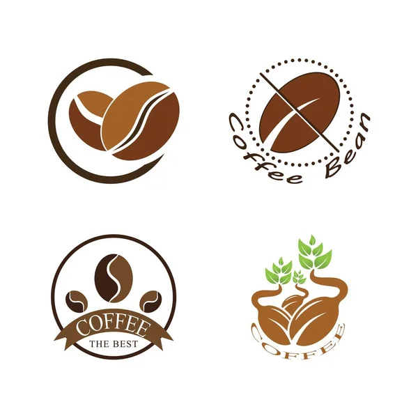 Koffieboon Pictogram Vector Illustratie Template — Stockvector