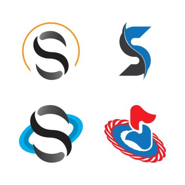 S harfi logo tasarım vektörü