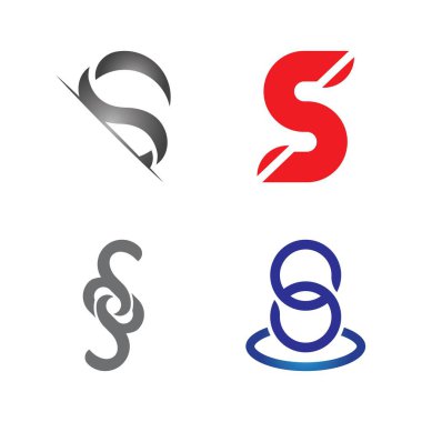 S harfi logo tasarım vektörü