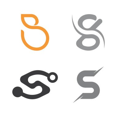 S harfi logo tasarım vektörü