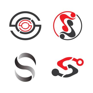 S harfi logo tasarım vektörü