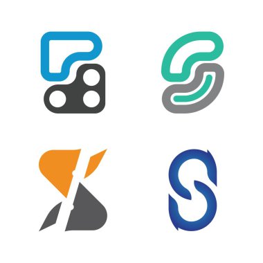 S harfi logo tasarım vektörü
