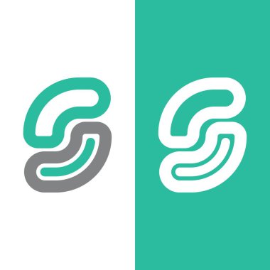 S harfi logo tasarım vektörü