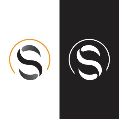 S harfi logo tasarım vektörü