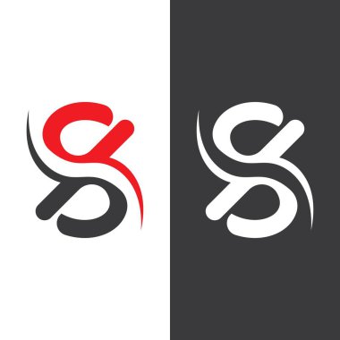 S harfi logo tasarım vektörü