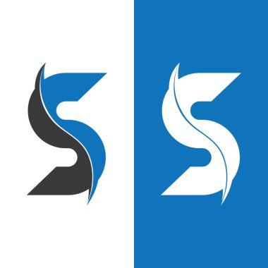 S harfi logo tasarım vektörü