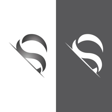 S harfi logo tasarım vektörü