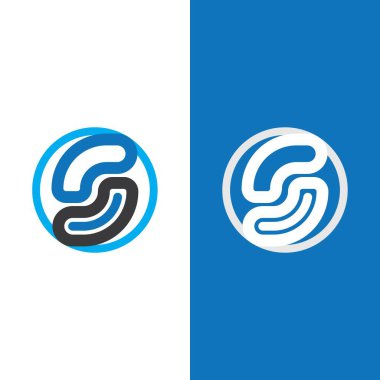S harfi logo tasarım vektörü