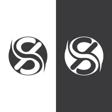 S harfi logo tasarım vektörü