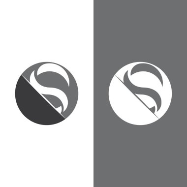 S harfi logo tasarım vektörü