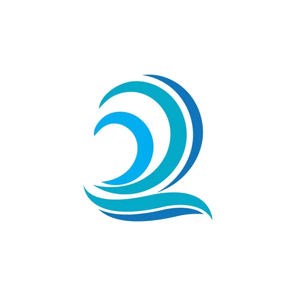 Ola Playa Vector Ilustración Diseño Logo — Vector de stock