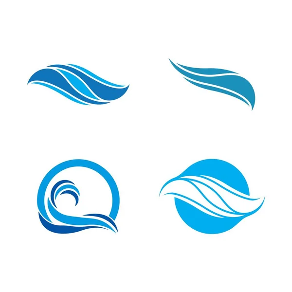 Welle Strand Vektor Illustration Design Logo — Stockvektor