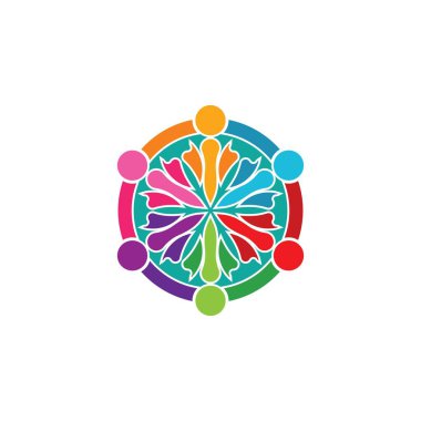 Topluluk, ağ ve sosyal simge tasarım şablonu