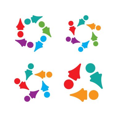 Topluluk, ağ ve sosyal simge tasarım şablonu