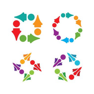 Topluluk, ağ ve sosyal simge tasarım şablonu