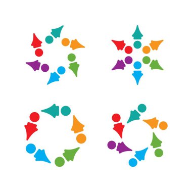 Topluluk, ağ ve sosyal simge tasarım şablonu