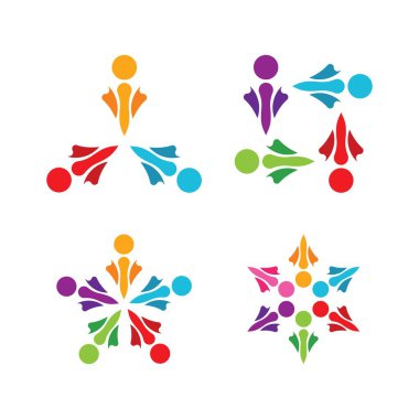 Topluluk, ağ ve sosyal simge tasarım şablonu