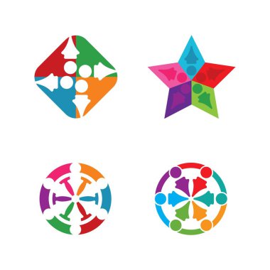 Topluluk, ağ ve sosyal simge tasarım şablonu