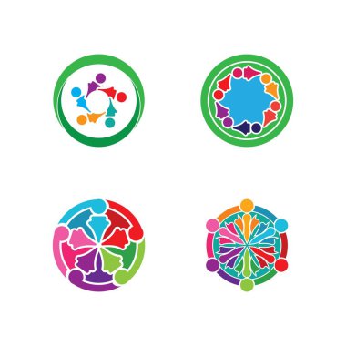 Topluluk, ağ ve sosyal simge tasarım şablonu