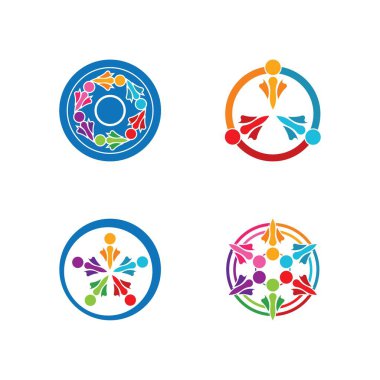 Topluluk, ağ ve sosyal simge tasarım şablonu