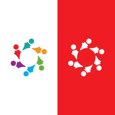 Topluluk, ağ ve sosyal simge tasarım şablonu