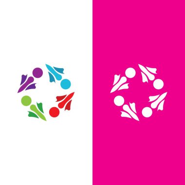 Topluluk, ağ ve sosyal simge tasarım şablonu