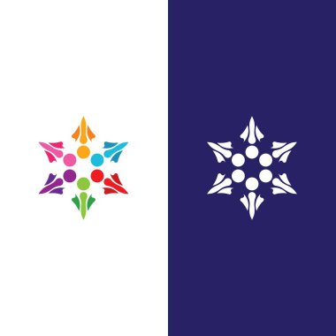 Topluluk, ağ ve sosyal simge tasarım şablonu