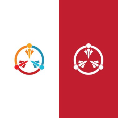 Topluluk, ağ ve sosyal simge tasarım şablonu