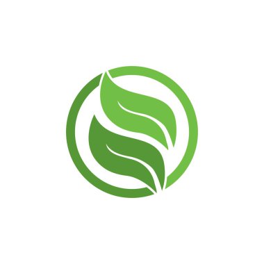 Yeşil ağaç yaprağı ekoloji doğa elementi vektörü logoları