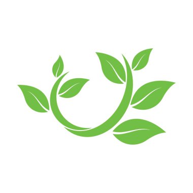 Yeşil ağaç yaprağı ekoloji doğa elementi vektörü logoları