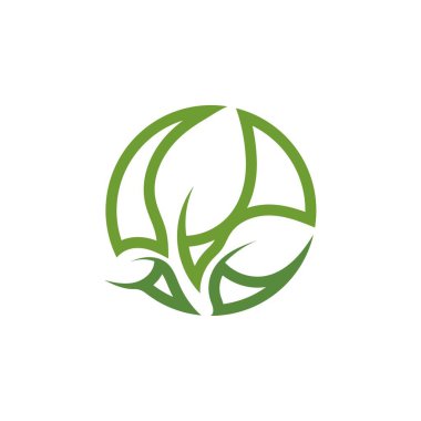 Yeşil ağaç yaprağı ekoloji doğa elementi vektörü logoları
