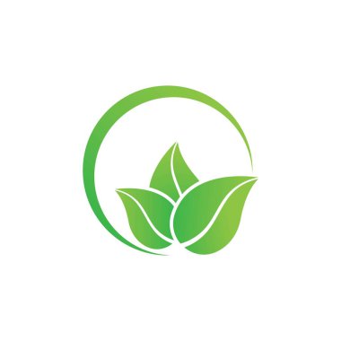 Yeşil ağaç yaprağı ekoloji doğa elementi vektörü logoları