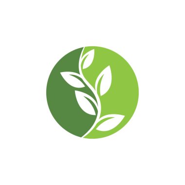 Yeşil ağaç yaprağı ekoloji doğa elementi vektörü logoları