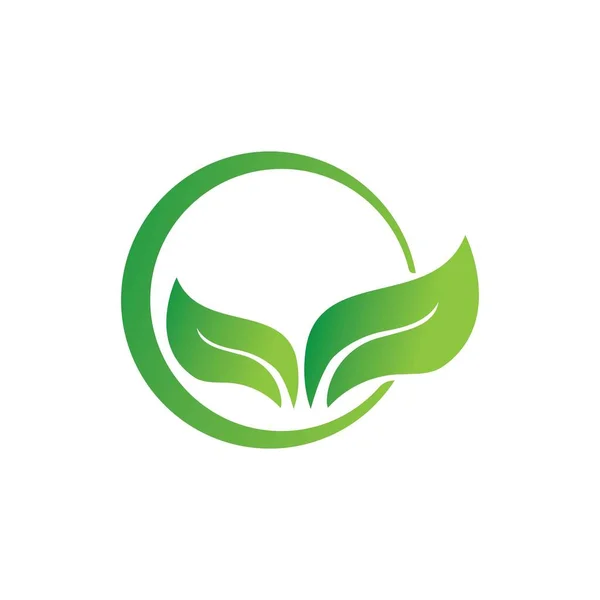 Logo Van Groene Boomblad Ecologie Natuur Element Vector — Stockvector