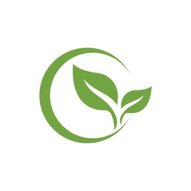 Yeşil ağaç yaprağı ekoloji doğa elementi vektörü logoları