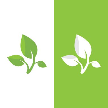 Yeşil ağaç yaprağı ekoloji doğa elementi vektörü logoları
