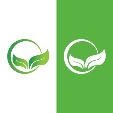 Yeşil ağaç yaprağı ekoloji doğa elementi vektörü logoları