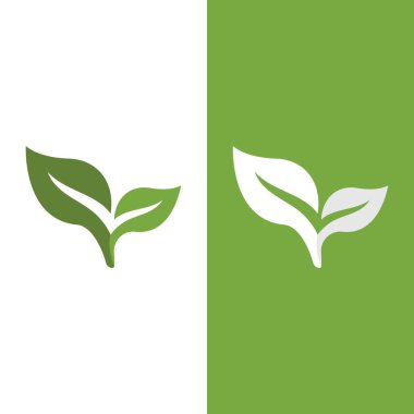 Yeşil ağaç yaprağı ekoloji doğa elementi vektörü logoları