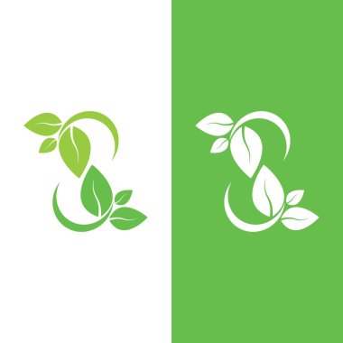 Yeşil ağaç yaprağı ekoloji doğa elementi vektörü logoları