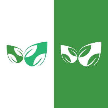 Yeşil ağaç yaprağı ekoloji doğa elementi vektörü logoları