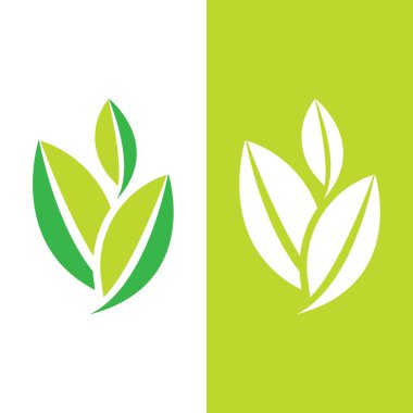 Yeşil ağaç yaprağı ekoloji doğa elementi vektörü logoları