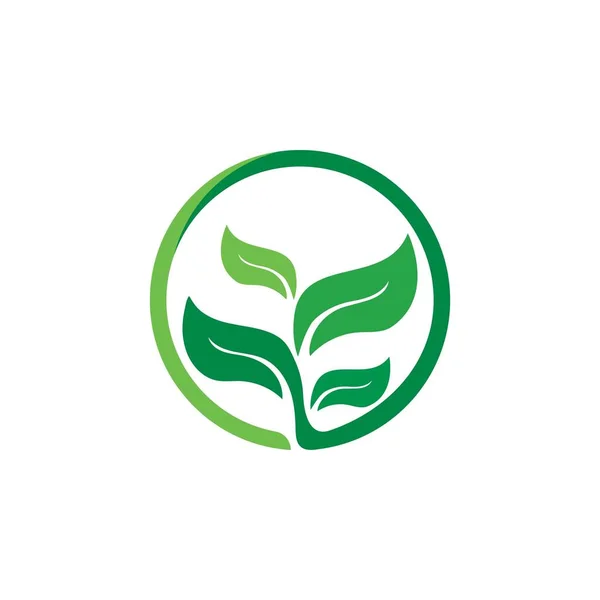 Logo Van Groene Boomblad Ecologie Natuur Element Vector — Stockvector